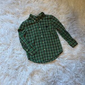 Green Plaid Kids Shirt